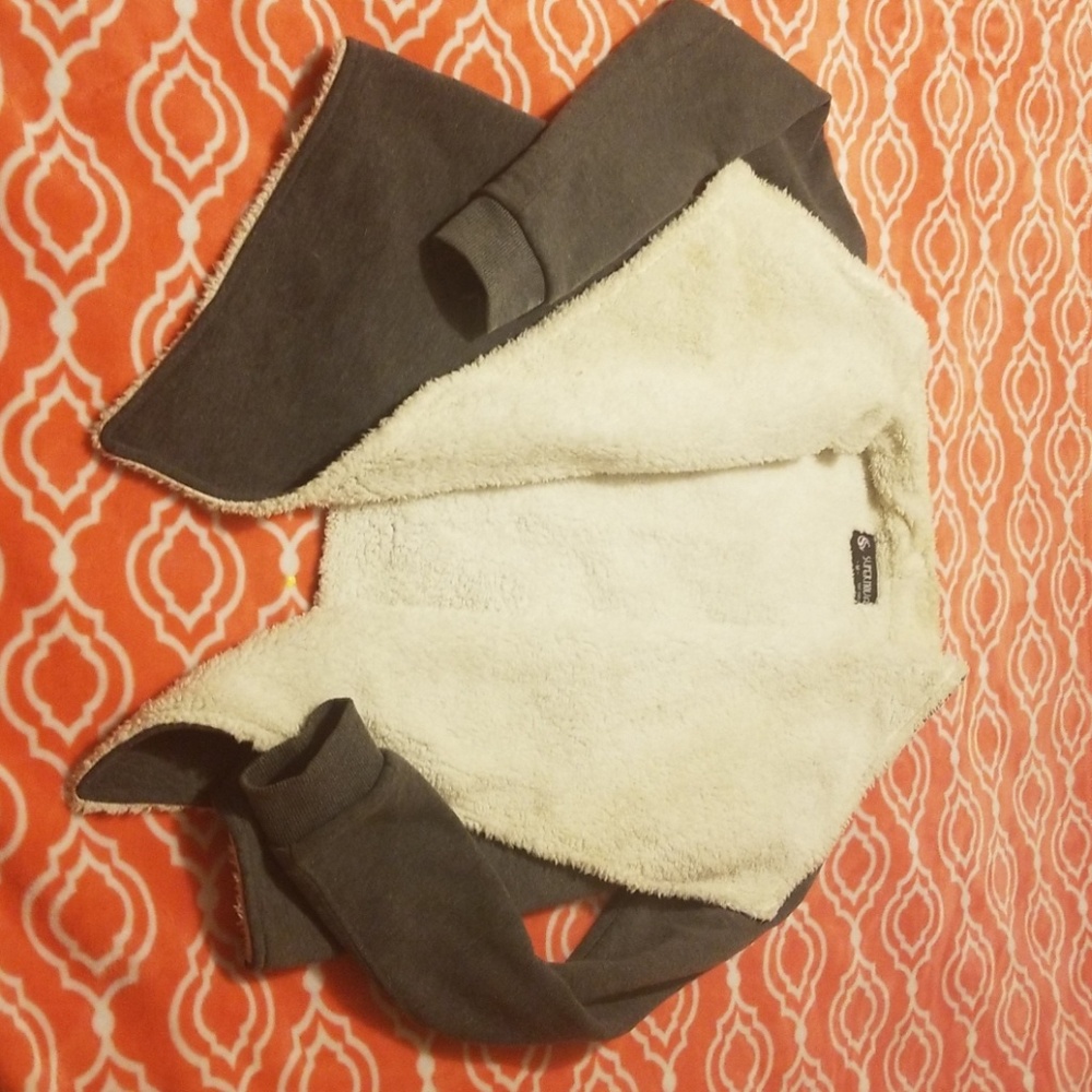Faux sherpa lined cardigan